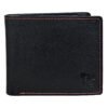 Men’s Wallet in Full Grain Leather, Black, Bi-Fold, 3 Card Slots with Coin Pocket, RFID Protected (Blocking) | Clover