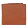 Men’s Wallet in Full Grain Leather,Tan, Bi-Fold, 3 Card Slots with Coin Pocket, RFID Protected (Blocking) | Clover