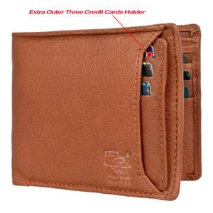 Men's Wallet, Full Grain Leather, Bi-Fold, 10 Card Slots, RFID Protected | Clover