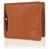 Men’s Wallet, Full Grain Leather, Bi-Fold, 8 Card Slots with Coin Pocket, RFID Protected | Clover