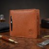 Men’s Wallet, Full Grain Leather, Bi-Fold, 8 Card Slots with Coin Pocket, RFID Protected | Clover