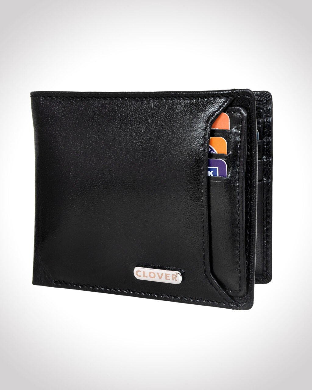 Men's Wallet, Full Grain Leather, Bi-Fold, 7 Card Slots with Coin Pocket, RFID Protected | Clover