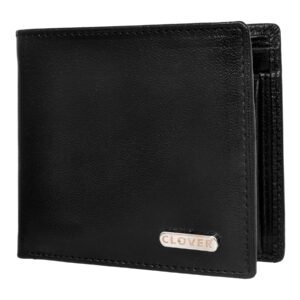 Men's Wallet, Full Grain Leather, Bi-Fold, 3 Card Slots with Coin Pocket, RFID Protected | Clover