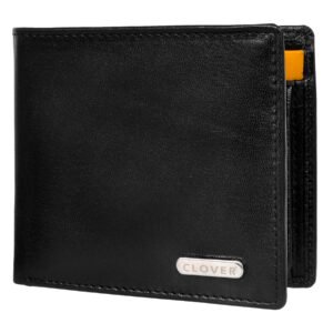 Men's Wallet, Full Grain Leather, Bi-Fold, 3 Card Slots with Coin Pocket, RFID Protected | Clover