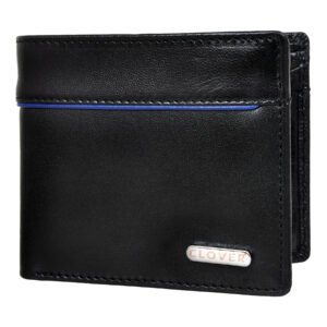 Men's Wallet, Full Grain Leather, Bi-Fold, 6 Card Slots with Coin Pocket, RFID Protected | Clover