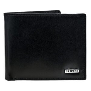 Men's Wallet, Full Grain Leather, Bi-Fold, 6 Card Slots, RFID Protected | Clover