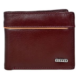 Men's Wallet, Full Grain Leather, Bi-Fold, 6 Card Slots with Coin Pocket, RFID Protected | Clover
