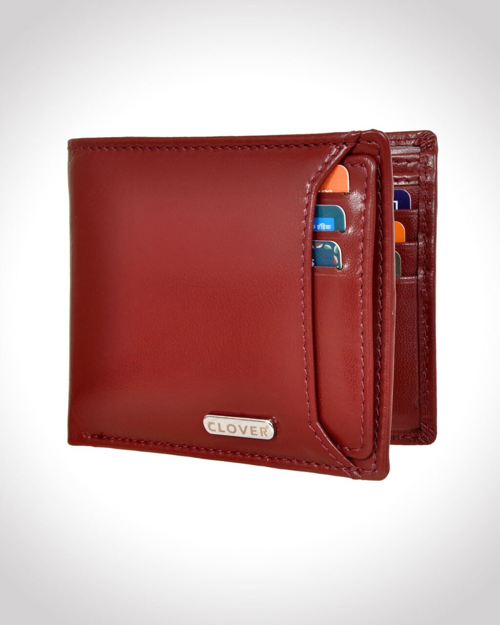 Men's Wallet, Full Grain Leather, Bi-Fold, 10 Card Slots, RFID Protected | Clover