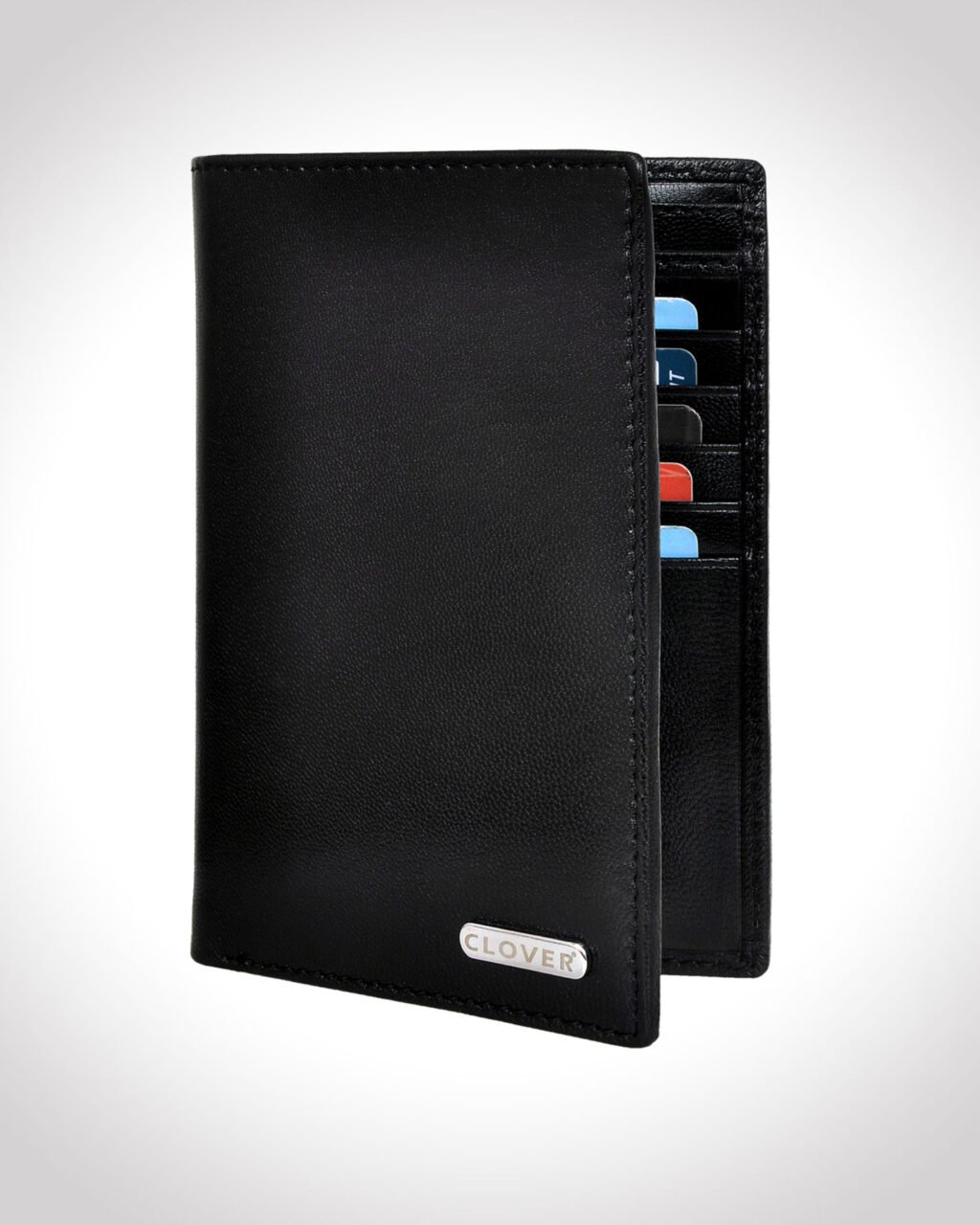 Men's Wallet, Full Grain Leather, Note Case, 10 Card Slots with Passport Pocket, RFID Protected | Clover