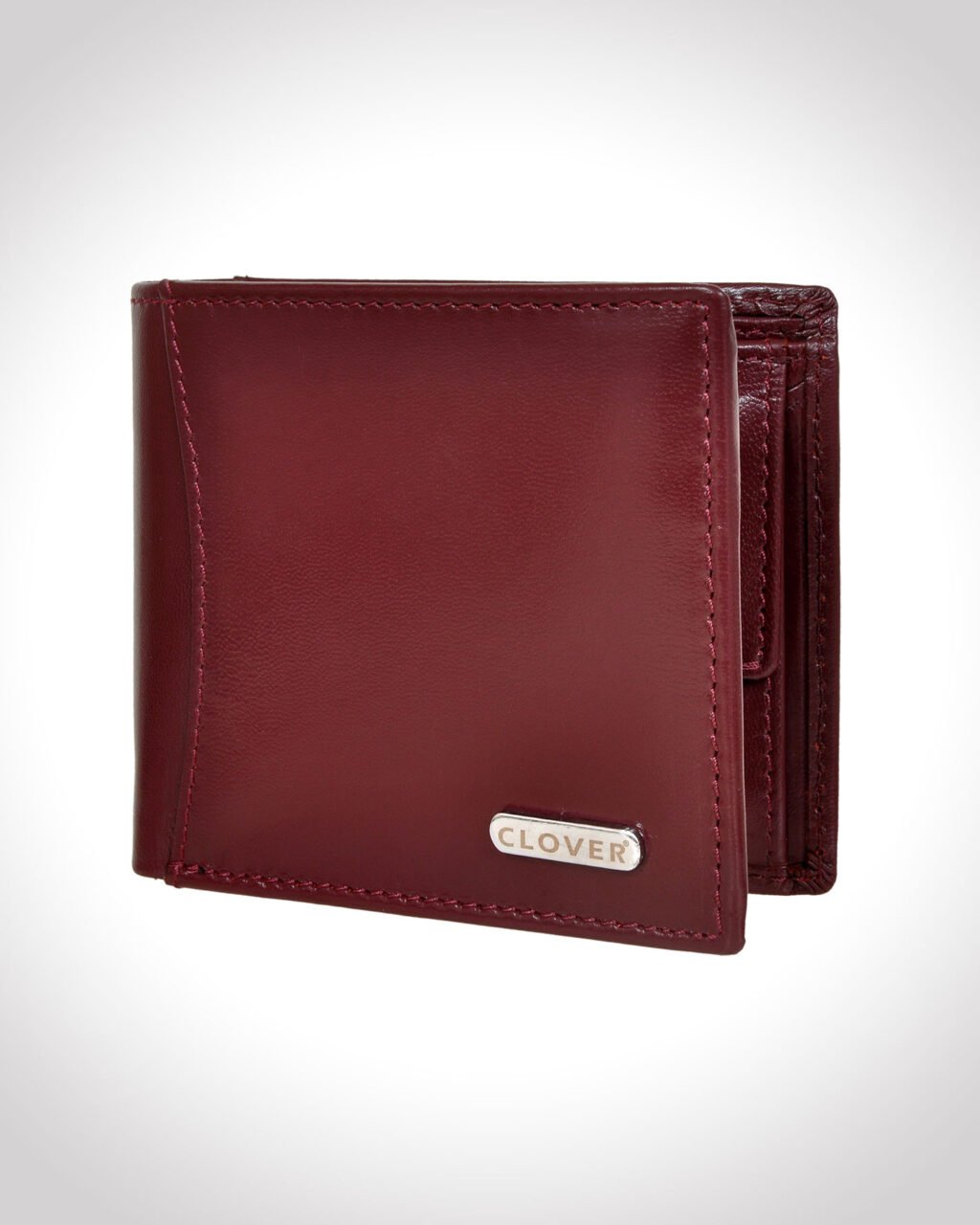 Men's Wallet, Full Grain Leather, Bi-Fold, 6 Card Slots with Coin Pocket, 2 Outer Card Pocket, RFID Protected | Clover
