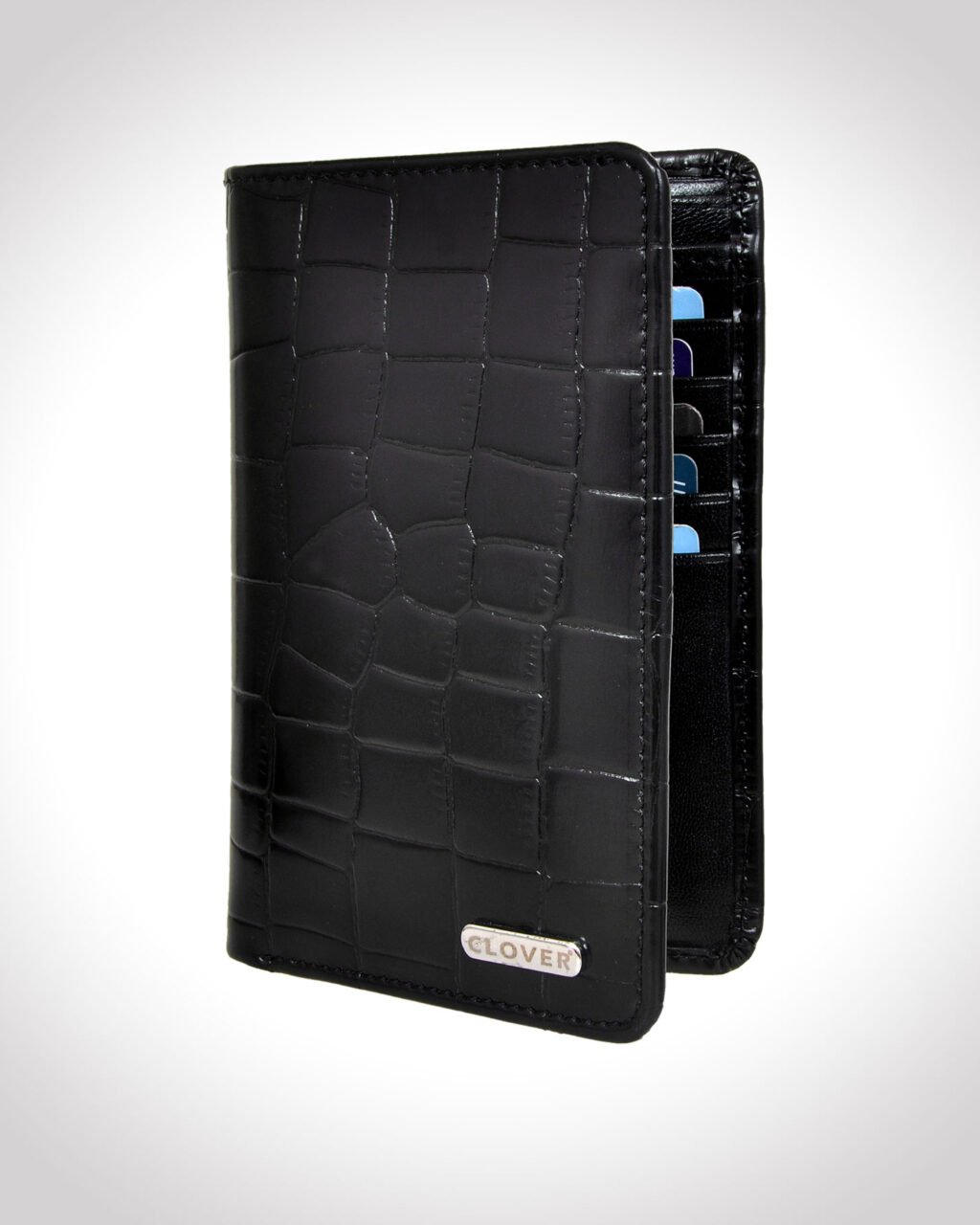 Men's Wallet, Full Grain Leather, Note Case, 10 Card Slots, 1 Passport Pocket, RFID Protected | Clover