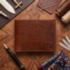 Men’s Wallet in Full Grain Oil Pullup Leather with 6 Card Slots, RFID Protected | Clover