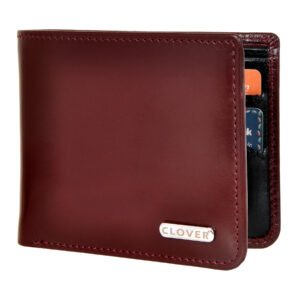 Men's Wallet, Full Grain Leather, Bi-Fold, 4 Card Slots, RFID Protected | Clover