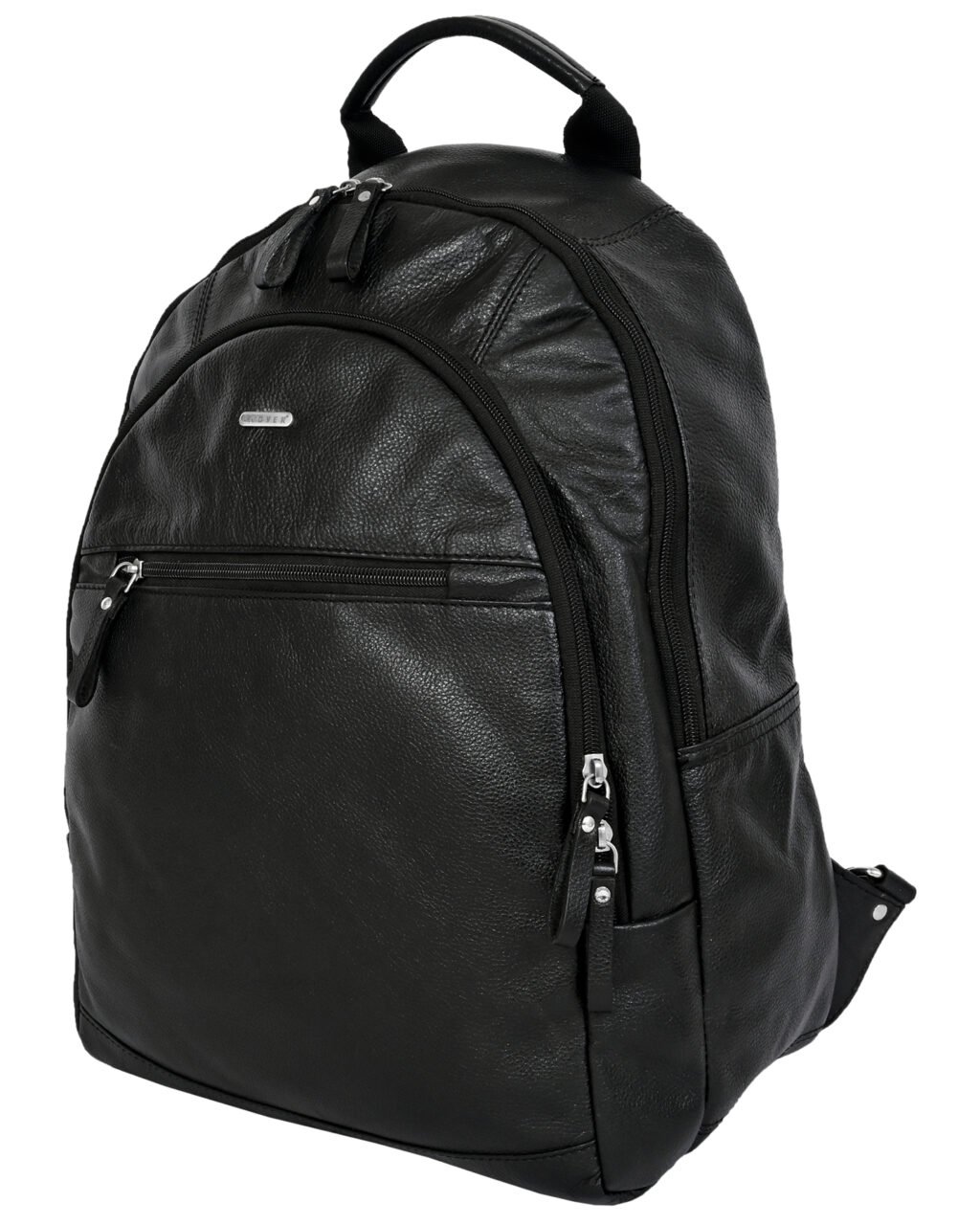 black bagpack premium leather