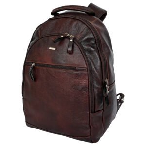 leather brown bagpack for men