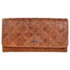 Bianca Quilted Ladies Clutch, Vintage, Waxy Top Grain Leather, Multiple Card Slots, RFID Protected | Clover