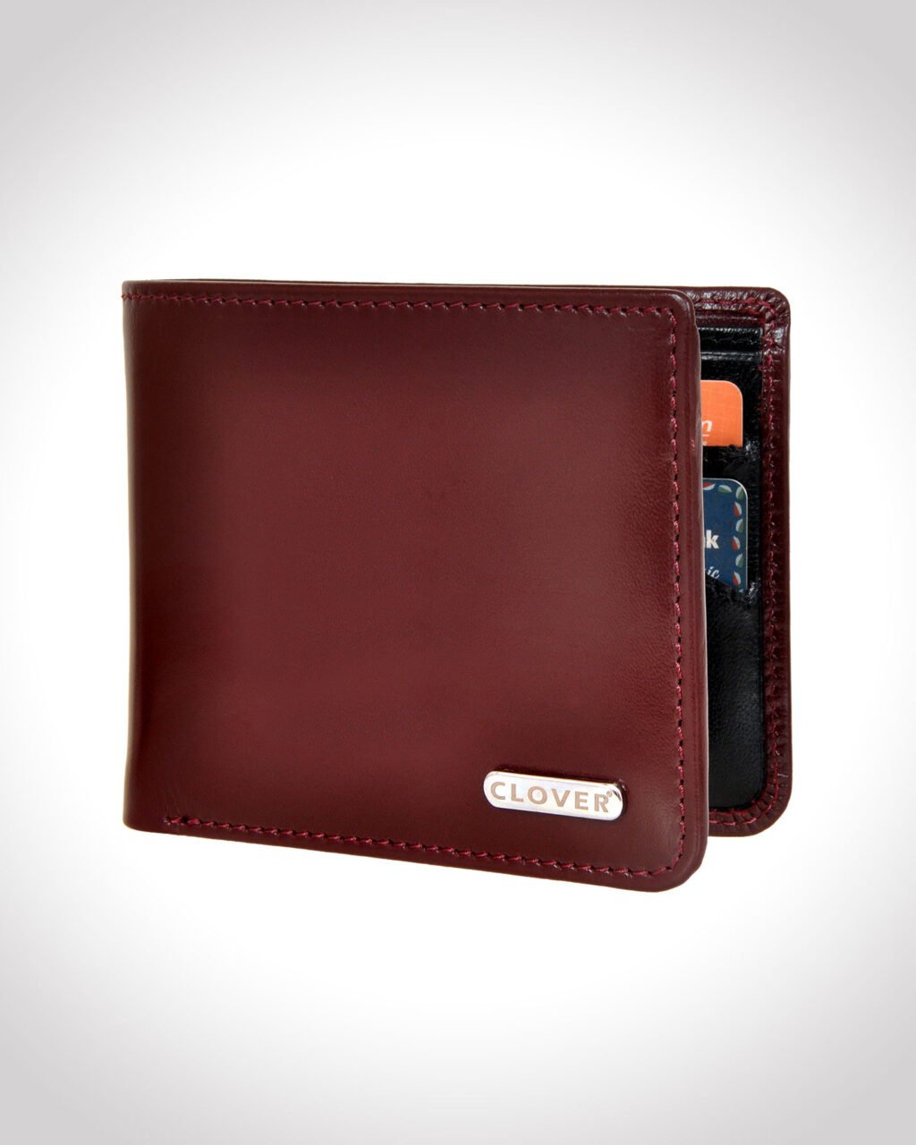 Men's Wallet, Full Grain Leather, Bi-Fold, 4 Card Slots, RFID Protected | Clover