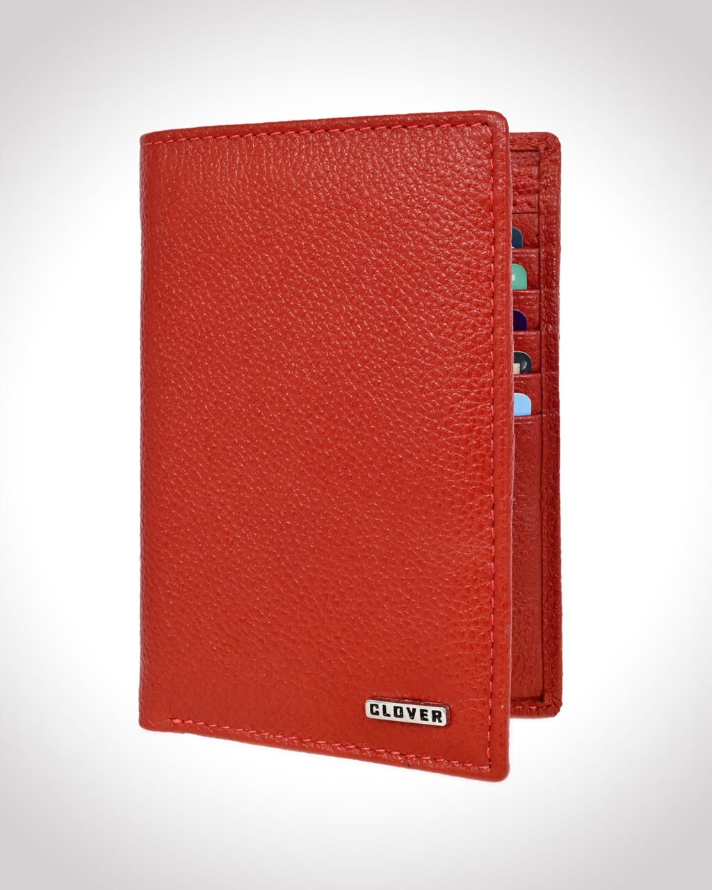 Men's Wallet, Full Grain Leather, Note Case, 10 Card Slots with 1 Zip Pocket, Passport Pocket, RFID Protected | Clover