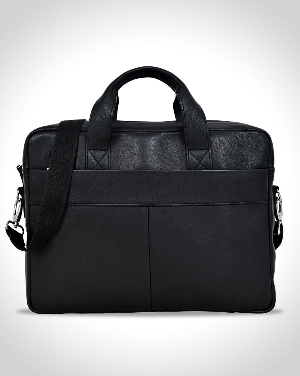 Premium Executive Laptop Bag, Black, Full Grain Leather | Clover