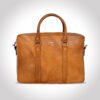 Premium Executive Laptop Bag, Yellow, Full Grain Leather | Clover