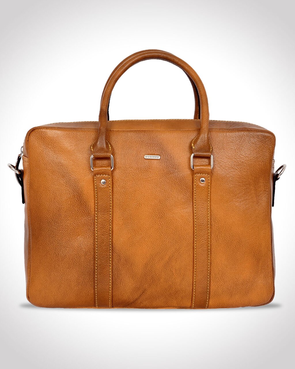 Premium Executive Laptop Bag, Yellow, Full Grain Leather | Clover