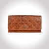Bianca Quilted Ladies Clutch, Vintage, Waxy Top Grain Leather, Multiple Card Slots, RFID Protected | Clover