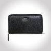 Marcella Ladies Clutch, Black, Full Grain Leather, Multiple Card Slots with Coin Pocket, RFID Protected | Clover