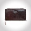 Marcella Ladies Clutch, Brown Twotone, Full Grain Leather, Multiple Card Slots with Coin Pocket, RFID Protected | Clover