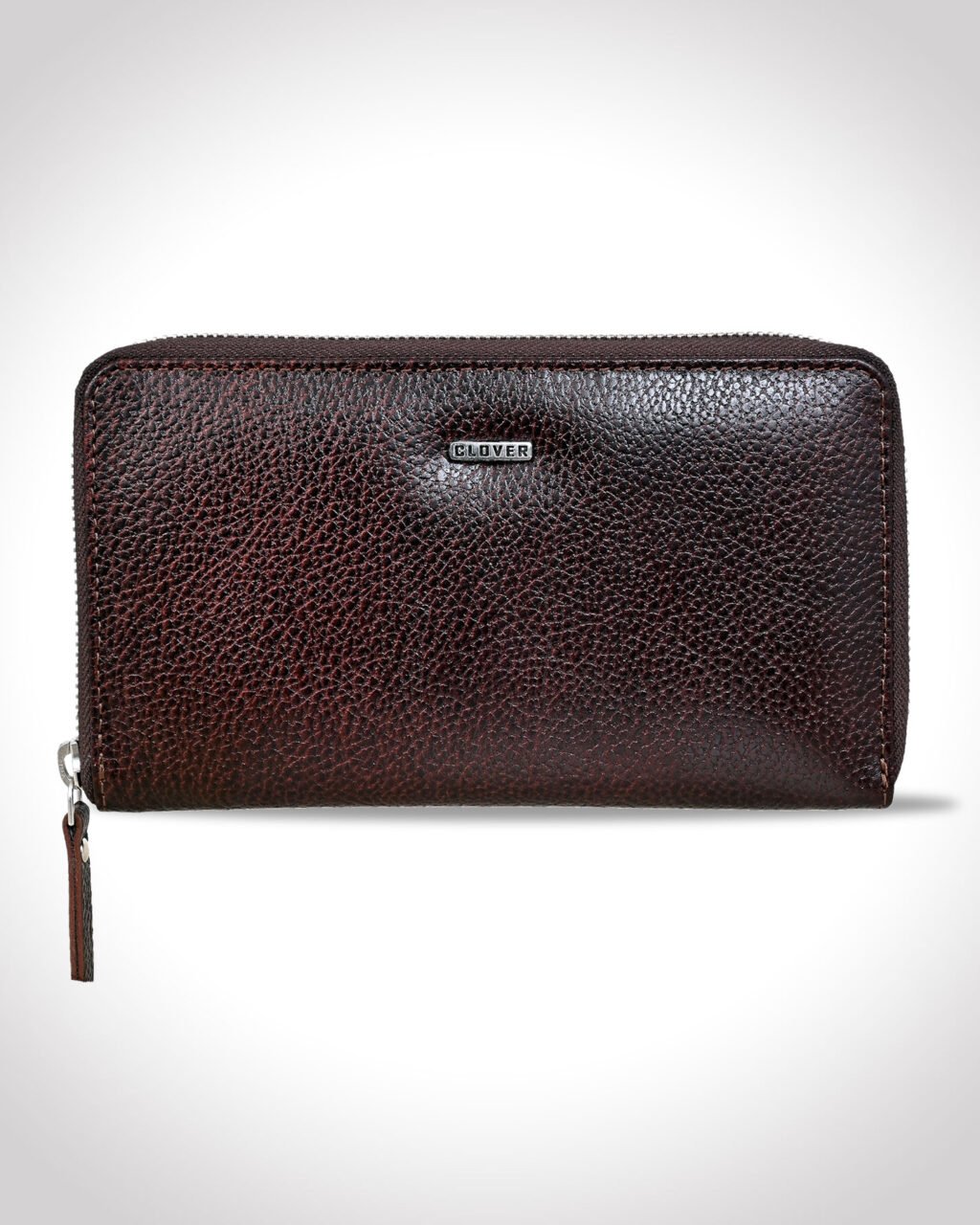 Marcella Ladies Clutch, Brown Twotone, Full Grain Leather, Multiple Card Slots with Coin Pocket, RFID Protected | Clover