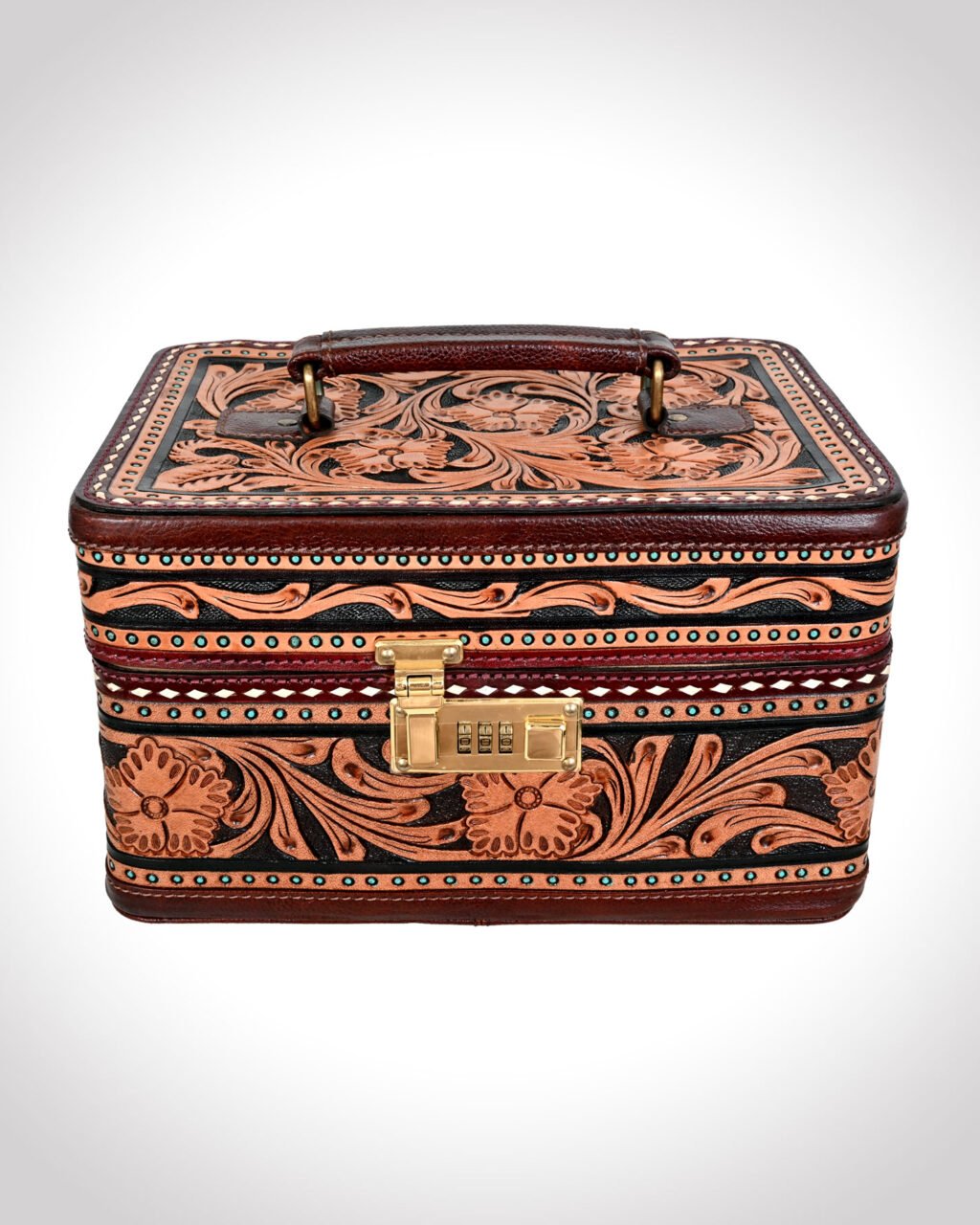The Verona Hand-Tooled Leather Jewelry Box