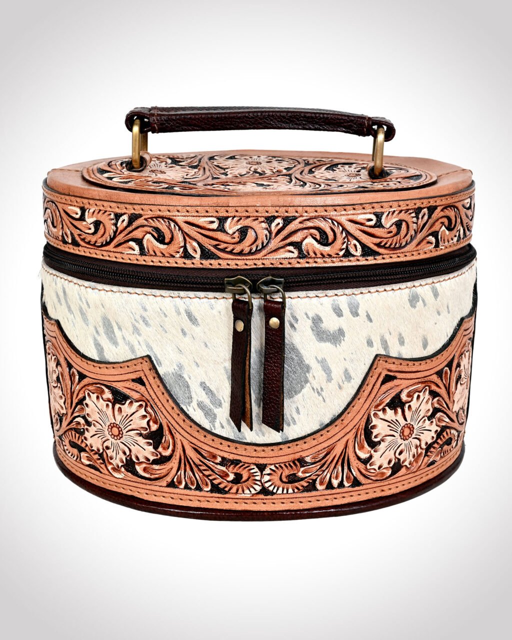 The Vogue Hand-Tooled Leather Makeup Box